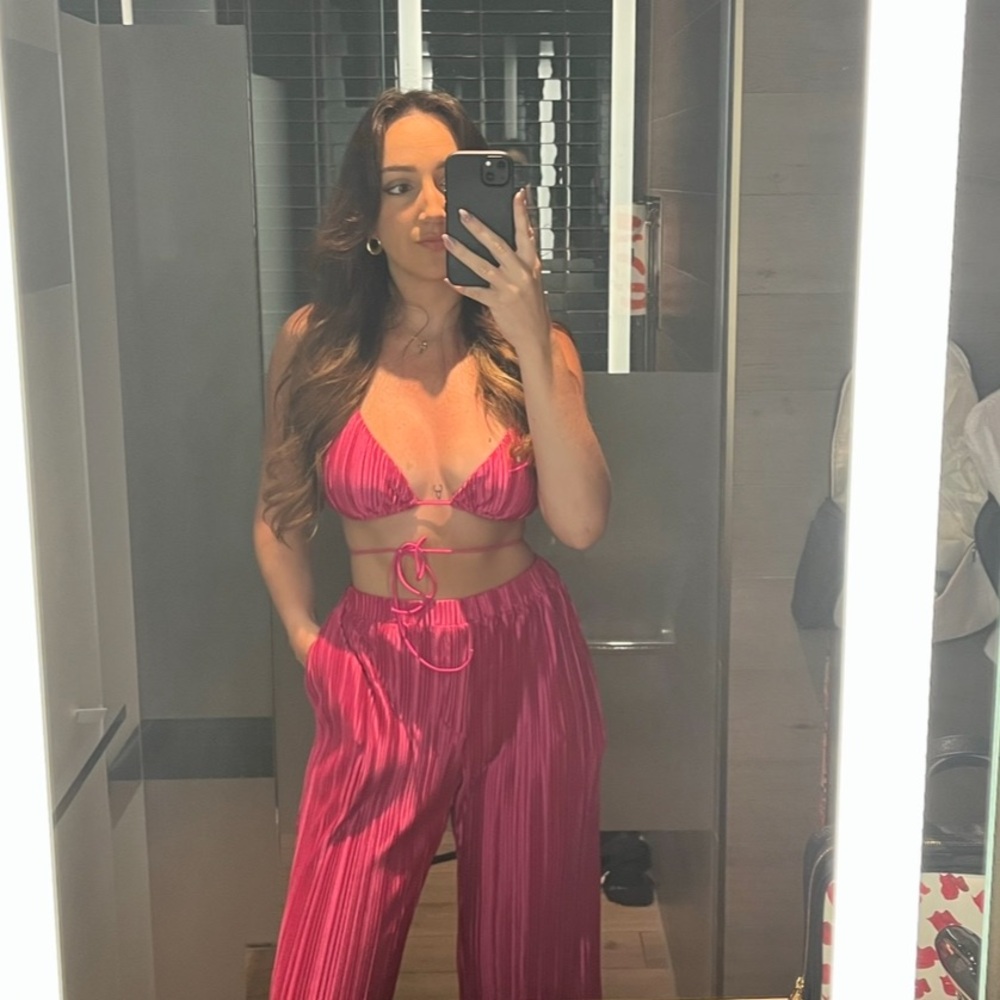DNA satin pink set from boutique in Charleston sc